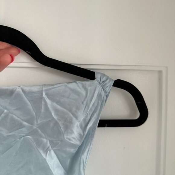 NWT Reformation Casette Midi Silk Dress Sz 6 Blue Horizon Open Back Cut-out - Picture 6 of 10